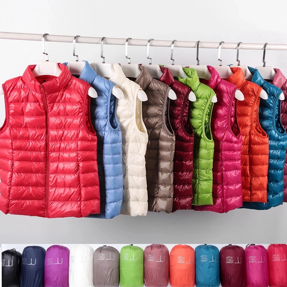 Good Quality Women White Duck Down Vest Soft Fabric Ultra Light Vest Jacket 2021 Winter Weightless Stand-up collar Sleeveless
Good Quality Women White Duck Down Vest Soft Fabric Ultra Light Vest Jacket 2021 Winter Weightless Stand-up collar Sleeveless