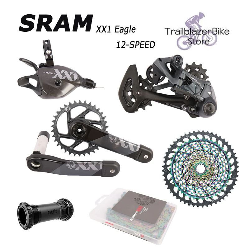 SRAM XX1 EAGLE 1x12 12 speed DUB MTB Bike Groupset Trigger Shifter Rear Derailleur FC Crankset XG-1299 Cassette K7
SRAM XX1 EAGLE 1x12 12 speed DUB MTB Bike Groupset Trigger Shifter Rear Derailleur FC Crankset XG-1299 Cassette K7