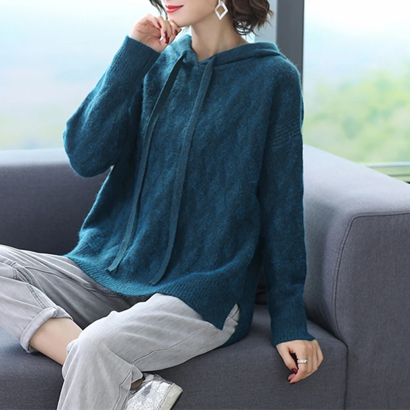 Winter Fashion Women Solid Loose Kintted Sweater Jumper New Hooded Sueter Oversized Sweaters Pullover Thick Warm Roupas Feminino
Winter Fashion Women Solid Loose Kintted Sweater Jumper New Hooded Sueter Oversized Sweaters Pullover Thick Warm Roupas Feminino