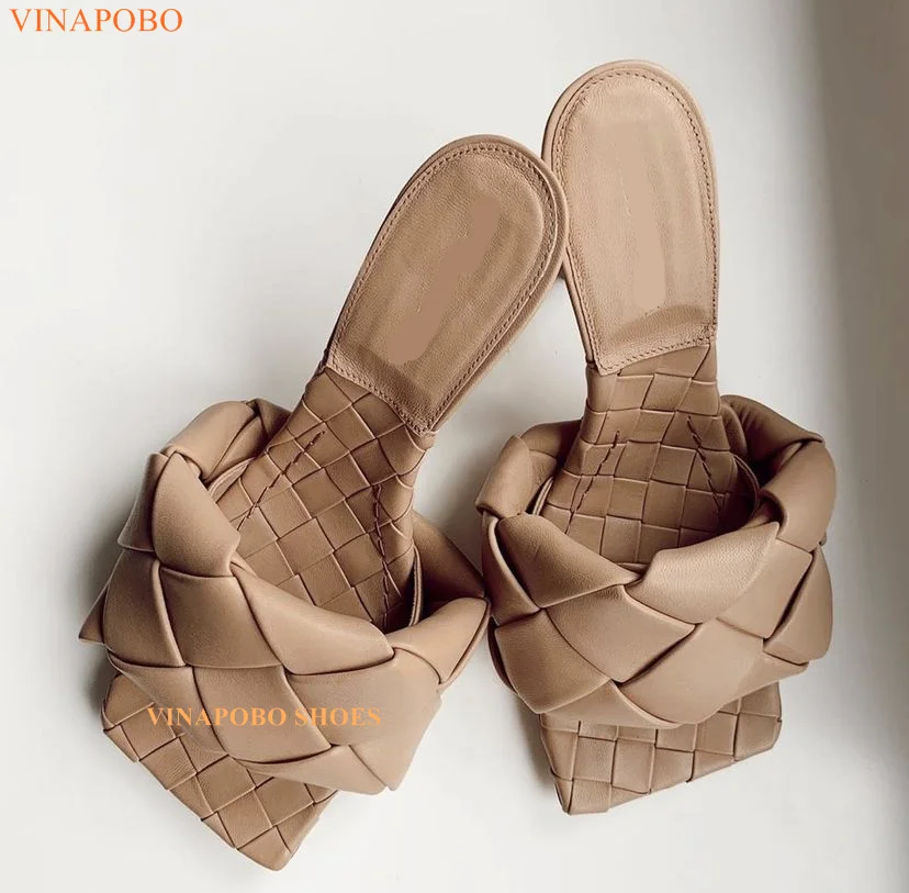 2022 Big Size 42 New Fashion Square Toe Weave High Heels Shoes Women Slippers Leather Designer Ladies Beach Sandals Slides Shoes
2022 Big Size 42 New Fashion Square Toe Weave High Heels Shoes Women Slippers Leather Designer Ladies Beach Sandals Slides Shoes