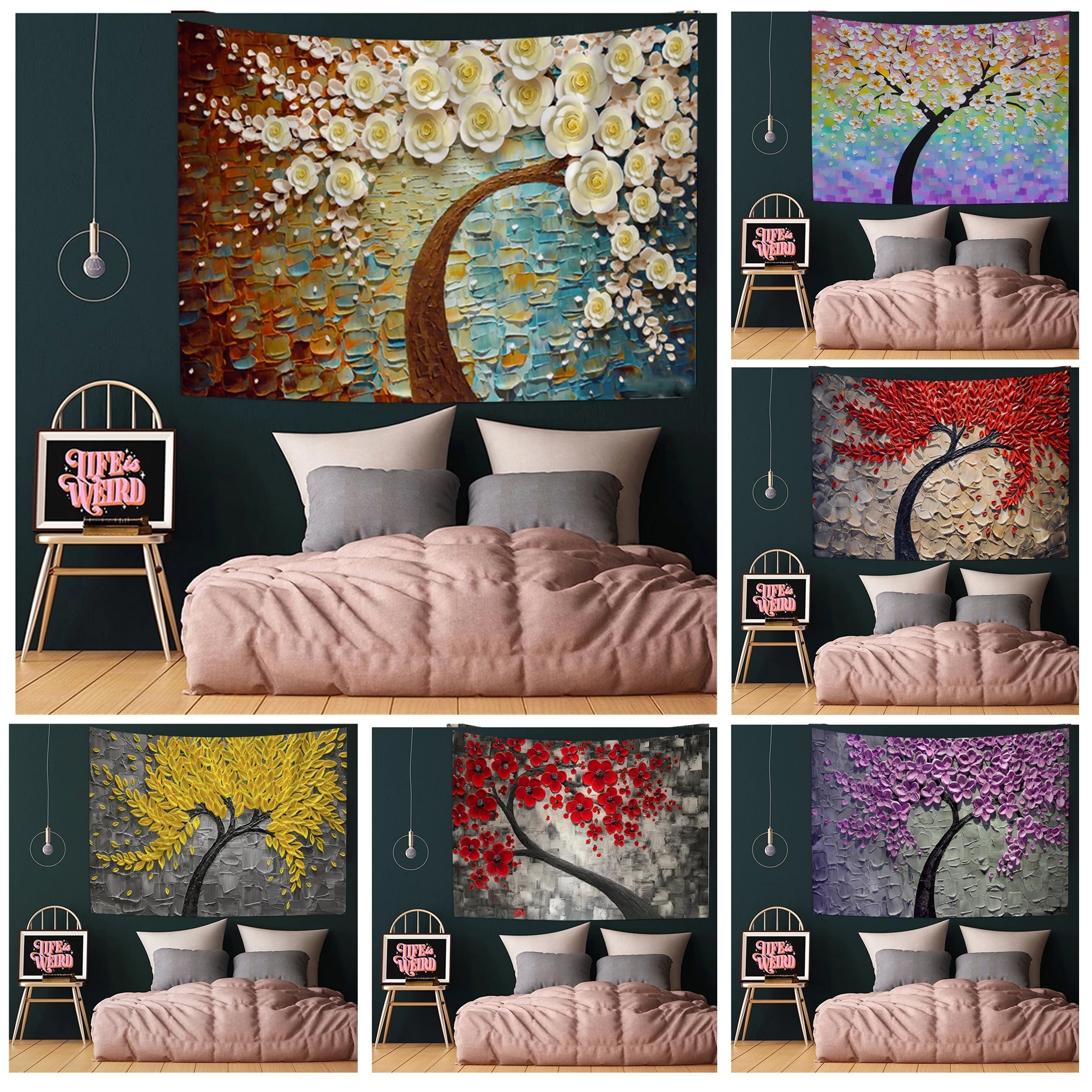 Tree Oil Painting Pattern Hanging Bohemian Tapestry Hippie Flower Wall Carpets Dorm Decor Wall Hanging Sheets
Tree Oil Painting Pattern Hanging Bohemian Tapestry Hippie Flower Wall Carpets Dorm Decor Wall Hanging Sheets