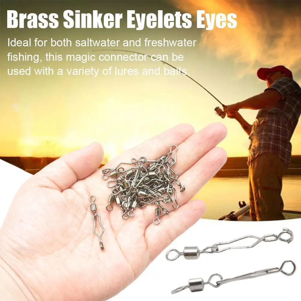 50pcs Copper Pin Swivel Fishing Accessories Connector Fishing Tackle Rolling Swivels Sea Clip Lure W0W6
50pcs Copper Pin Swivel Fishing Accessories Connector Fishing Tackle Rolling Swivels Sea Clip Lure W0W6