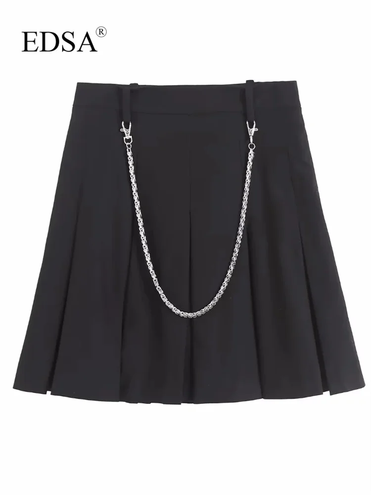 Мини-юбка женская плиссированная с завышенной талией и металлической цепочкой
Мини-юбка женская плиссированная с завышенной талией и металлической цепочкой