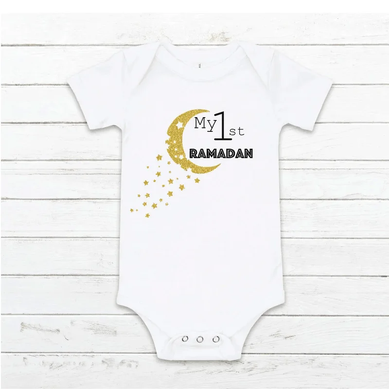 Moon star My first Ramadan baby Girl boy bodysuit 2023 Eid Mubarak Muslim Islamic Kareem Holiday decoration Baby Shower gift 
Moon star My first Ramadan baby Girl boy bodysuit 2023 Eid Mubarak Muslim Islamic Kareem Holiday decoration Baby Shower gift