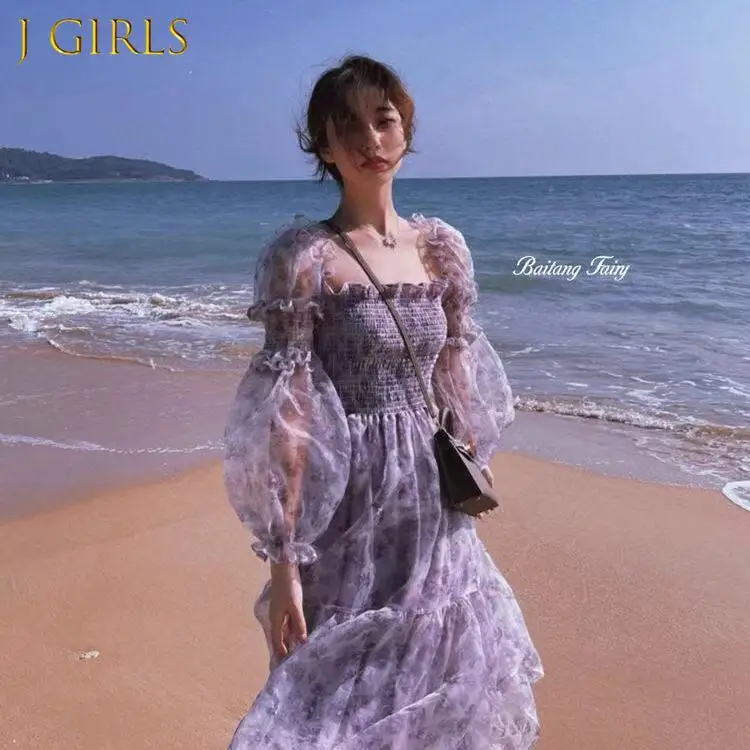 J GIRLS Dresses Women Mesh French New Summer Sweet Leisure Mid-calf Cozy Design Cute Lovely Print Student Long Sleeve Purple
J GIRLS Dresses Women Mesh French New Summer Sweet Leisure Mid-calf Cozy Design Cute Lovely Print Student Long Sleeve Purple