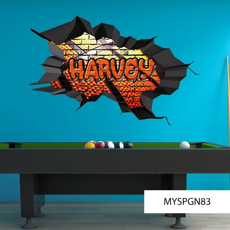 PERSONALIZED 3D WALL DECAL, Custom Name Decal, Basketball Art, Vinyl Graffiti Sticker, Kids Room Decor, Wall Graphics, Wall Deco
PERSONALIZED 3D WALL DECAL, Custom Name Decal, Basketball Art, Vinyl Graffiti Sticker, Kids Room Decor, Wall Graphics, Wall Deco