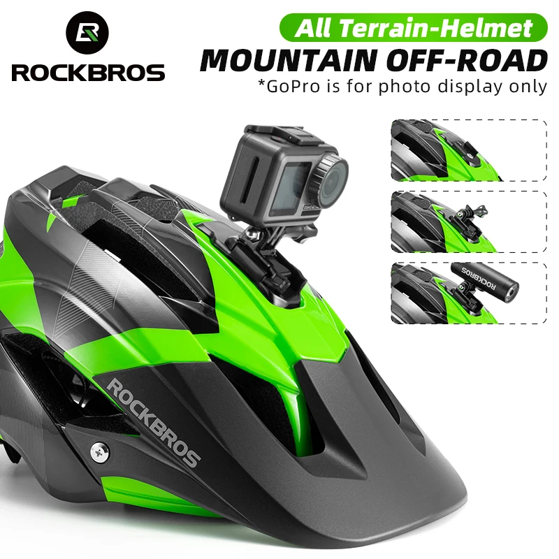 Велосипедный шлем ROCKBROS цельнолитой защитный для горных велосипедов BMX Cross Gopro