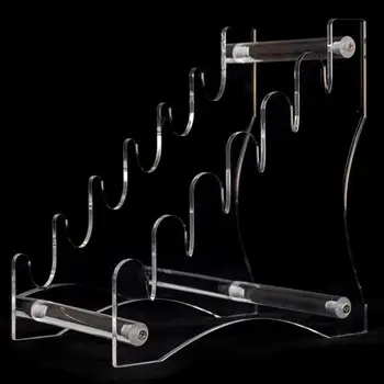 Desk Knife Display Stand 2D Acrylic Transparent Cutlery Block Counter-top Knives Holder Storage Rack Home Shop Knife Organize