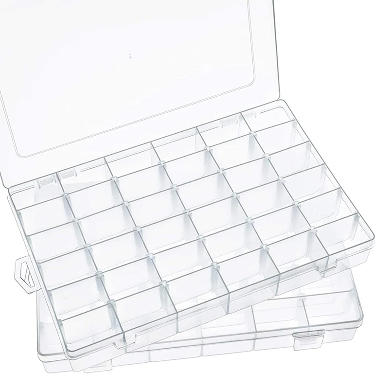 Plastic Storage Box,2 Pack 36 Grids Storage Container With Lid And Adjustable Dividers For Art DIY Diamond Painting
Plastic Storage Box,2 Pack 36 Grids Storage Container With Lid And Adjustable Dividers For Art DIY Diamond Painting