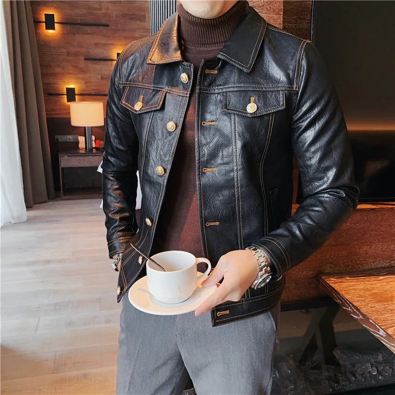 2021 Brand clothing Men's spring Casual leather jacket/Male slim fit Fashion High quality leather coats Man clothing S-3XL
2021 Brand clothing Men's spring Casual leather jacket/Male slim fit Fashion High quality leather coats Man clothing S-3XL