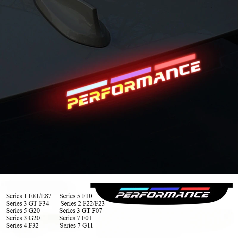 Наклейки на высокий стоп-сигнал из ПВХ Performance M для BMW 1 3 5 6 7 серии E81 E87 F10 G20 F34 F07 F01 G11 E60 F30 E90 GT G32
Наклейки на высокий стоп-сигнал из ПВХ Performance M для BMW 1 3 5 6 7 серии E81 E87 F10 G20 F34 F07 F01 G11 E60 F30 E90 GT G32