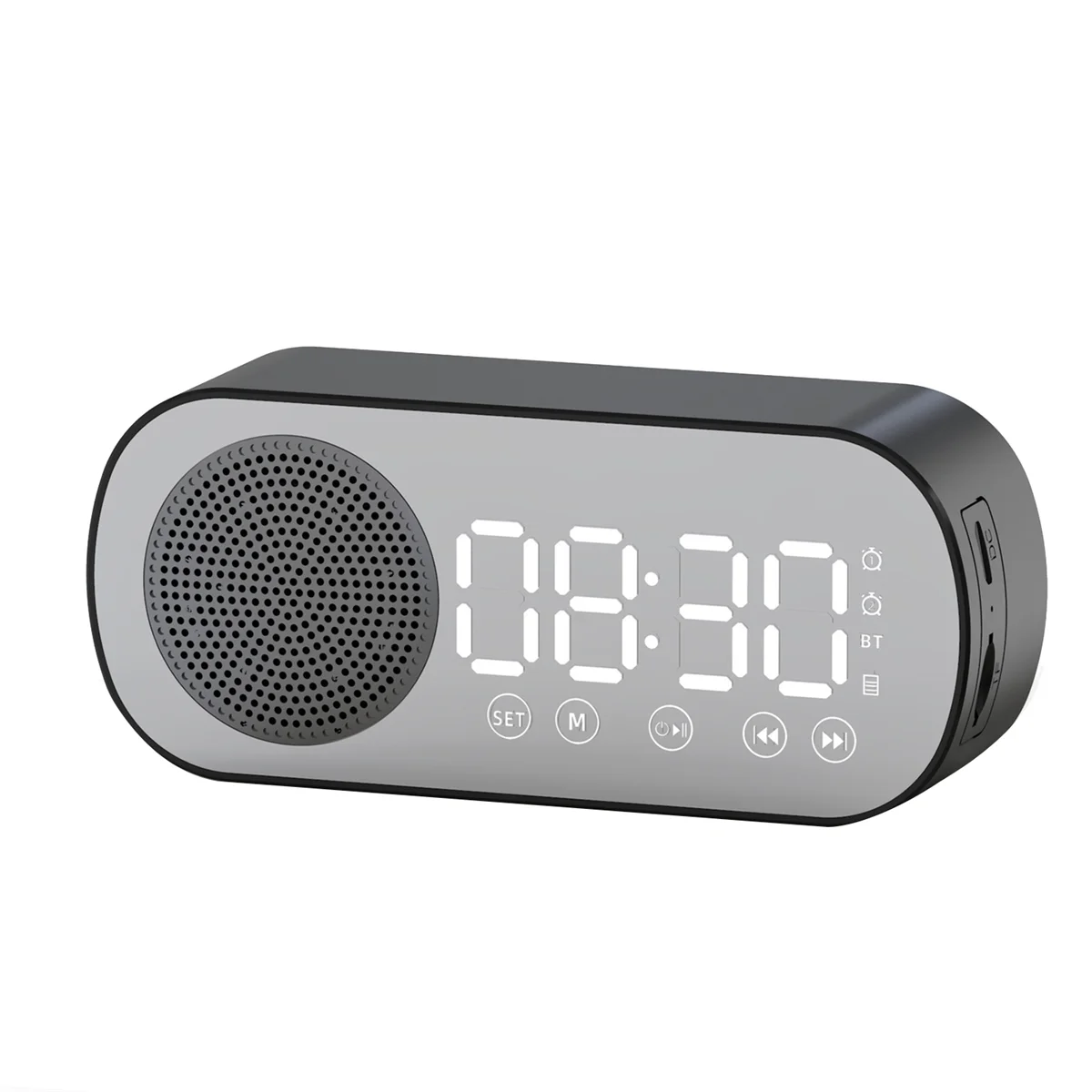 

Беспроводной Bluetooth динамик часы радио двойной будильник Поддержка TF карта Саундбар цифровой будильник для дома офиса черный