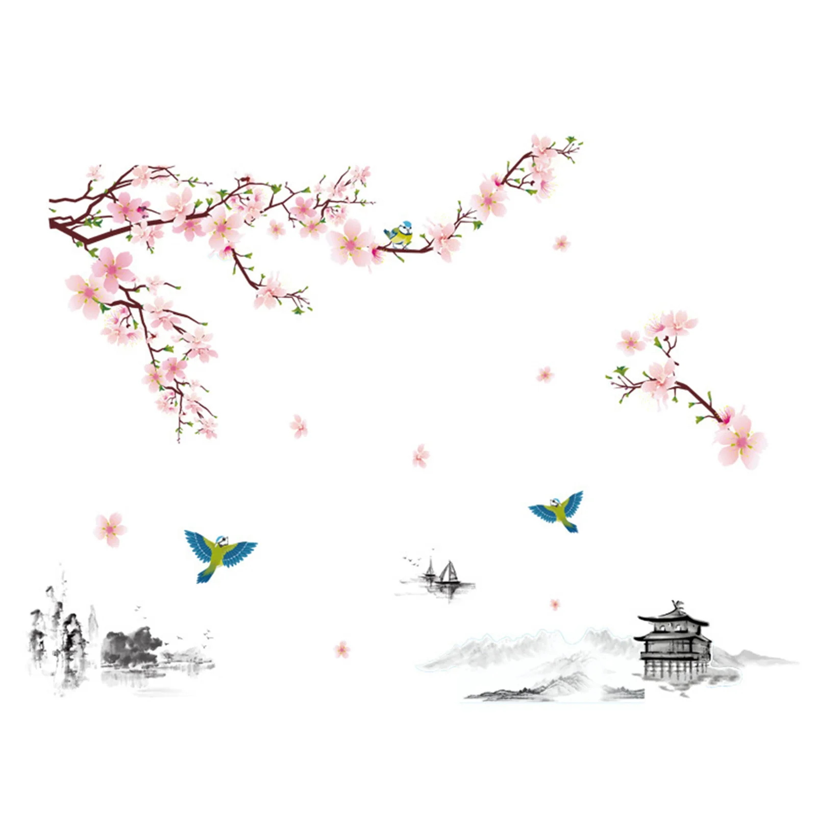 2pcs/set Bedroom Pavilion Home Decoration Wall Stickers Indoor Tree Branch Tattoo Ink Wash Painting Background Living Room Art
2pcs/set Bedroom Pavilion Home Decoration Wall Stickers Indoor Tree Branch Tattoo Ink Wash Painting Background Living Room Art