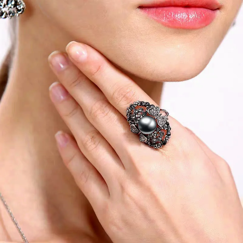 KIOOZOL Vintage Butterfly Pattern Grey Color Pearl Ring for Women wedding accessories jewelry 2022 Gift for girlfriend 003 XS1
KIOOZOL Vintage Butterfly Pattern Grey Color Pearl Ring for Women wedding accessories jewelry 2022 Gift for girlfriend 003 XS1