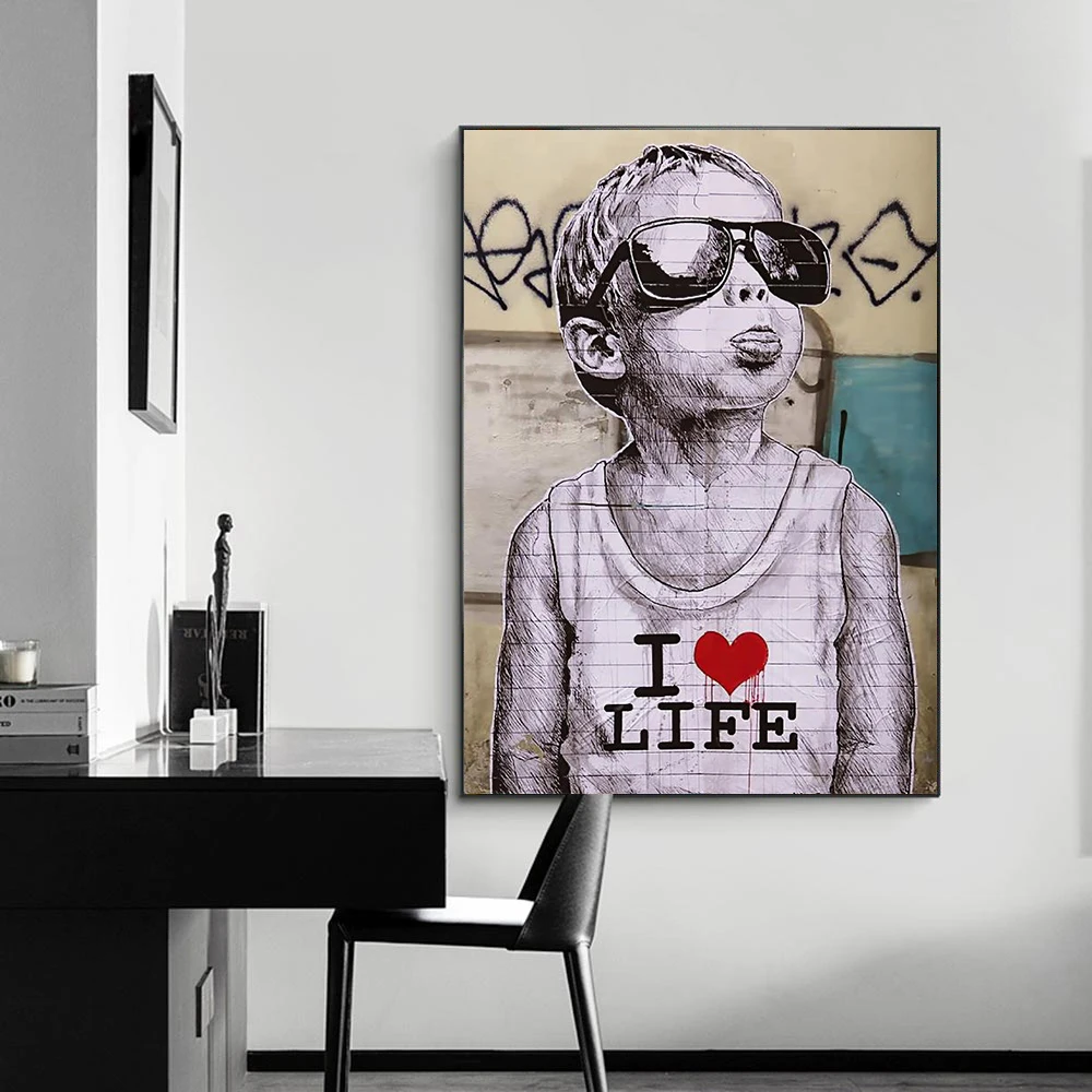 Street Graffiti Little Boy Wall Art Poster People Mural Modern Home Decor Canvas Painting Pictures Prints Living Room Decoration 
Street Graffiti Little Boy Wall Art Poster People Mural Modern Home Decor Canvas Painting Pictures Prints Living Room Decoration