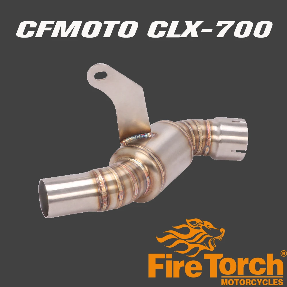 

Motorcycle Lossless Exhaust Mid Pipe 51mm Escape Replace Catalyst Stainless Steel Connect Link Tube For CFMOTO CLX-700 2020-2022