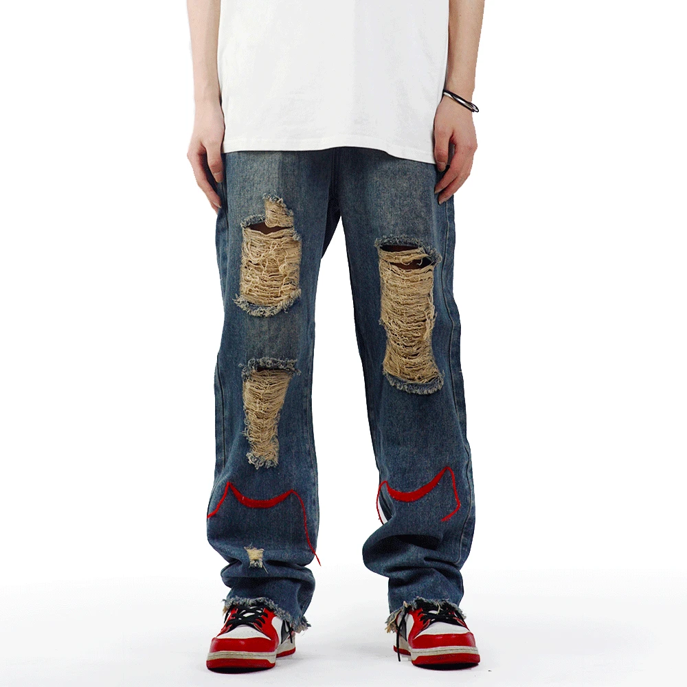2022 High Street Beggar Ripped Jeans Men's Trendy Ins Hip-Hop Trend Tattered Raw Edge Straight Nine-Point Pants Y2k Wide Trouser
2022 High Street Beggar Ripped Jeans Men's Trendy Ins Hip-Hop Trend Tattered Raw Edge Straight Nine-Point Pants Y2k Wide Trouser