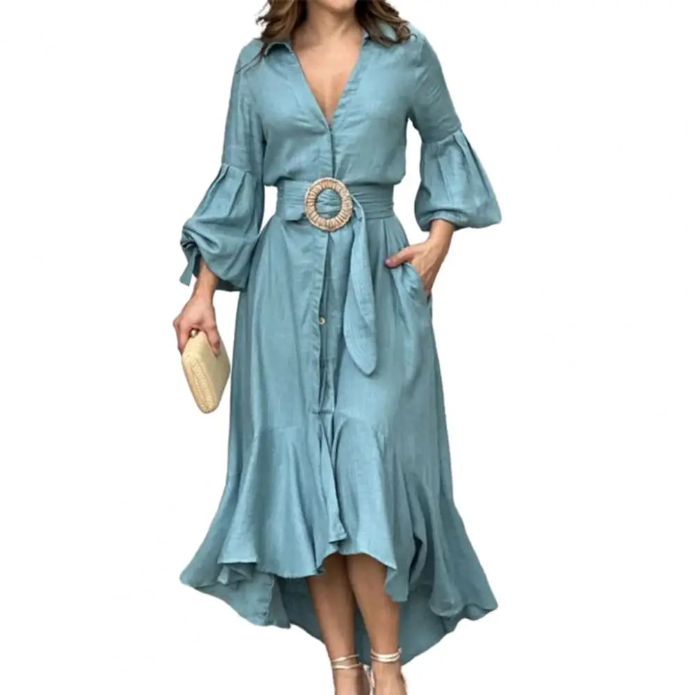 Party Dress Ruffle Maxi Dress V Neck Ruffle High Waist Pocket Wide Belt Dress-up Irregular Hem Tie Waist Evening Dress Female
Party Dress Ruffle Maxi Dress V Neck Ruffle High Waist Pocket Wide Belt Dress-up Irregular Hem Tie Waist Evening Dress Female