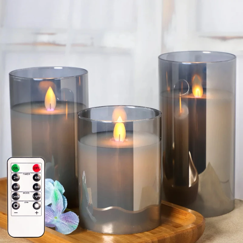 LED Flameless Candles Gray, Realistic Flickering Lights Battery Operated and Remote, 3''x4''/5''/6''
LED Flameless Candles Gray, Realistic Flickering Lights Battery Operated and Remote, 3''x4''/5''/6''