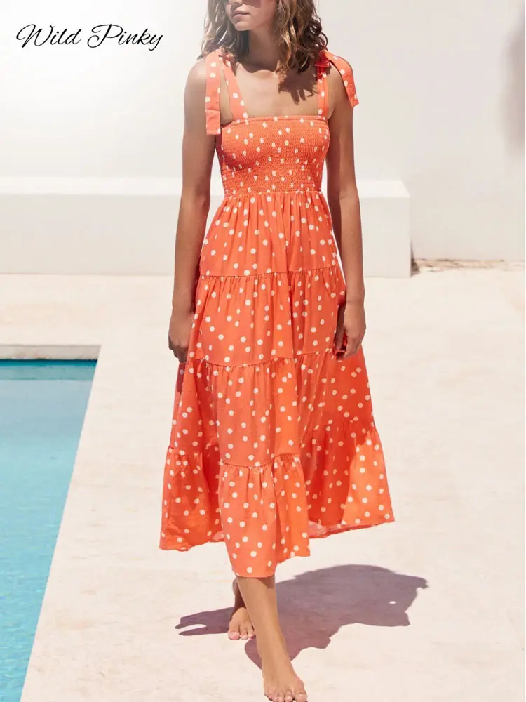 WildPinky 2022 Boho Tie Up Strap Summer Print Dress Women Holiday Elastic Beach Long Sundress Square Collar Elastic Vestidos
WildPinky 2022 Boho Tie Up Strap Summer Print Dress Women Holiday Elastic Beach Long Sundress Square Collar Elastic Vestidos