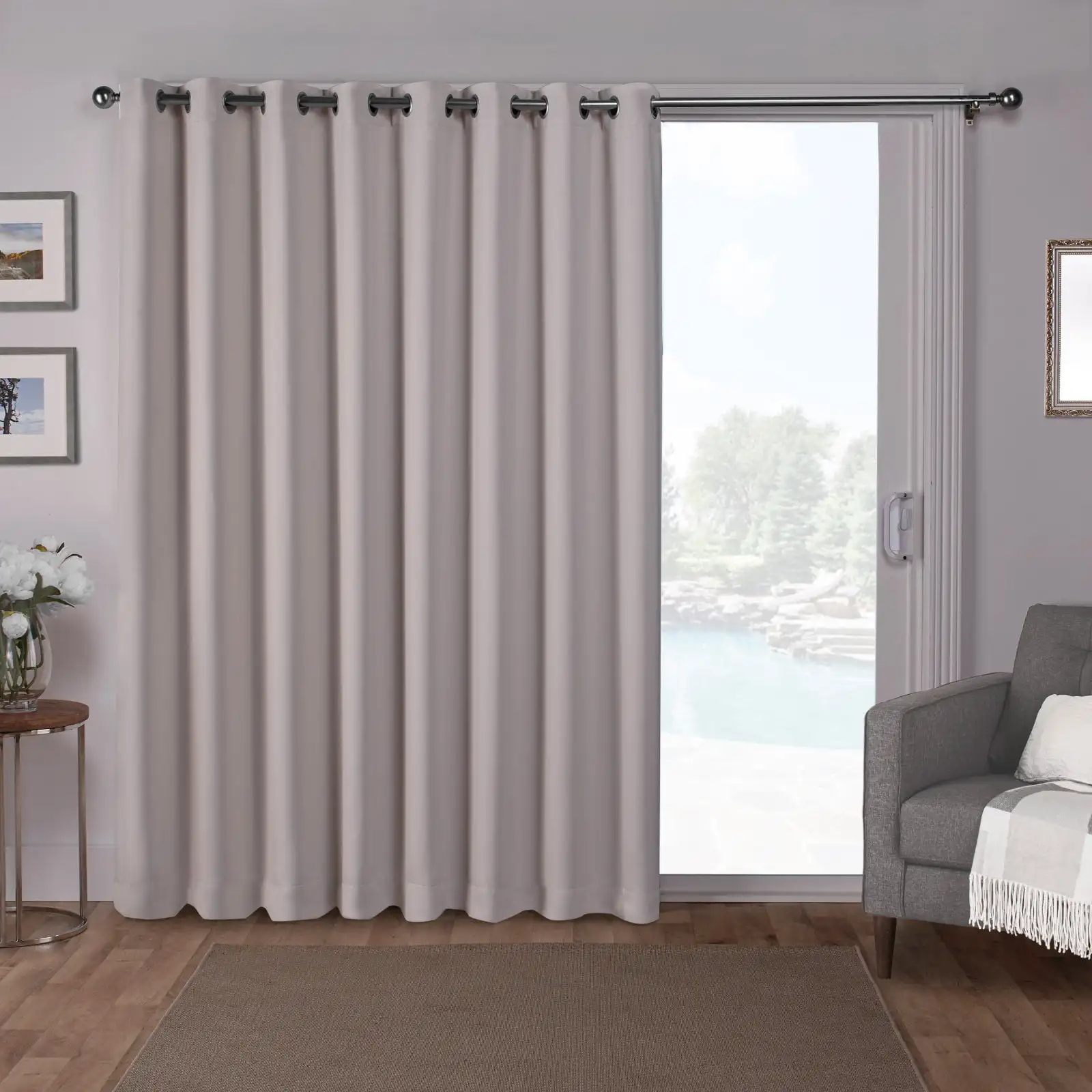 Curtains Sateen Twill Woven Room Darkening Blackout Wide Patio Grommet Top Single Curtain Panel, 100x84, Silver
Curtains Sateen Twill Woven Room Darkening Blackout Wide Patio Grommet Top Single Curtain Panel, 100x84, Silver
