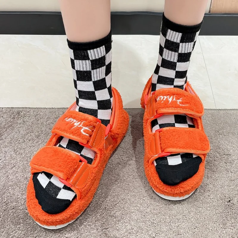 Plush Sandals for Women 2023 New Fashion Platform Shoes Retro Flat Fluffy Furry Casual Shoes Female Light Round Toe Sandalias
Plush Sandals for Women 2023 New Fashion Platform Shoes Retro Flat Fluffy Furry Casual Shoes Female Light Round Toe Sandalias