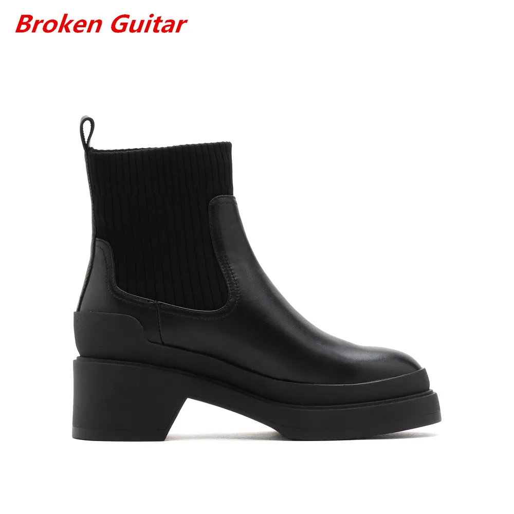 Autumn/Winter 2022 Elastic Knitted Socks Boots Women's Leather Thick Sole Medium Heel Thick Heel Chelsea Boots Martin Boots
Autumn/Winter 2022 Elastic Knitted Socks Boots Women's Leather Thick Sole Medium Heel Thick Heel Chelsea Boots Martin Boots