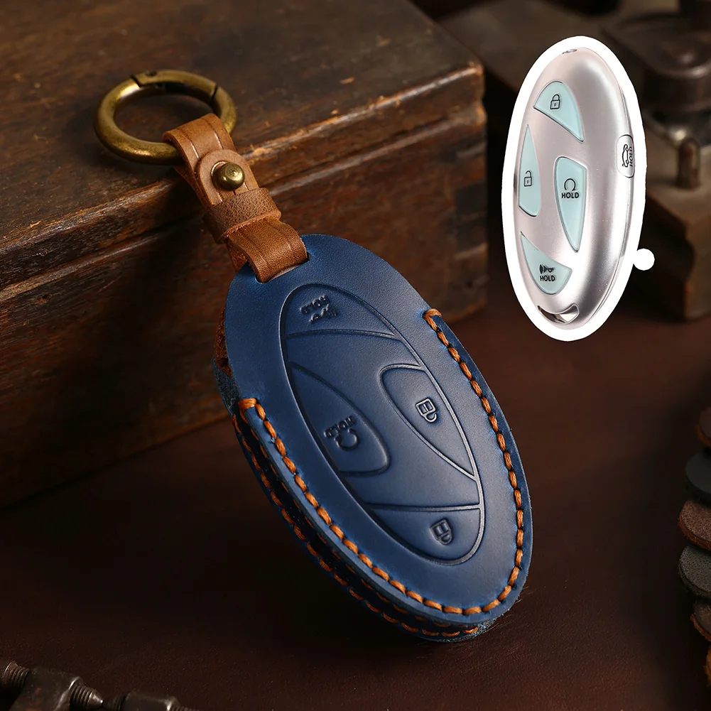 Key Case Cowhide Leather Car Key Cover with Accurate Button Position for Hyundai Ioniq 6 EV 5 Buttons Keychain Case
Key Case Cowhide Leather Car Key Cover with Accurate Button Position for Hyundai Ioniq 6 EV 5 Buttons Keychain Case
