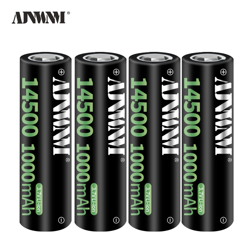 

AJNWNM 2-16pcs 14500 1000mAh 3.7V Li-ion Rechargeable Batteries AA Battery Lithium Cell for Led Flashlight Headlamps Torch Mouse