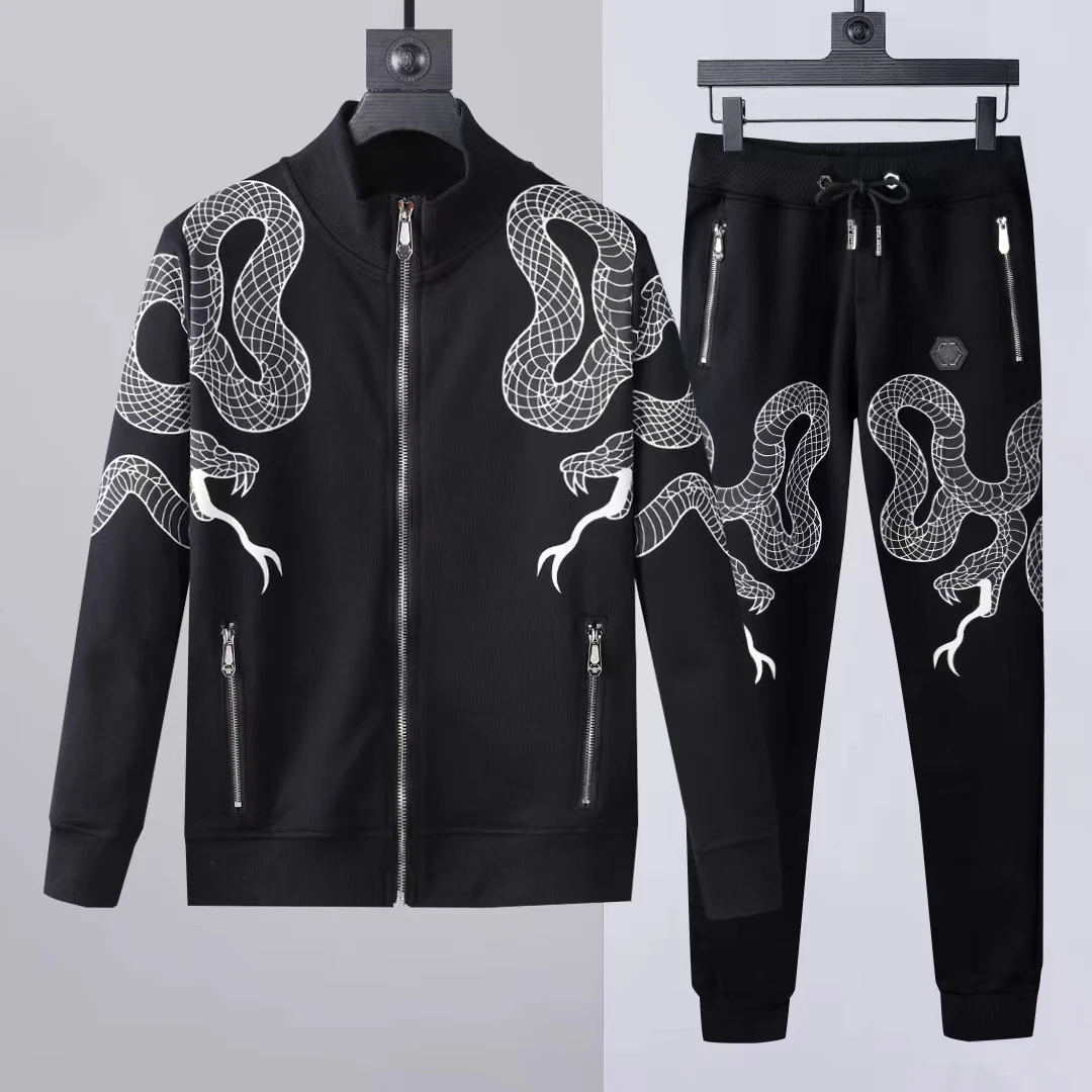2023 Men's Set 100% Cotton Double Snake Print Diamond Set Sweater Pants 2 Pieces Italian Fashion uomo moletom masculino Luxury
2023 Men's Set 100% Cotton Double Snake Print Diamond Set Sweater Pants 2 Pieces Italian Fashion uomo moletom masculino Luxury