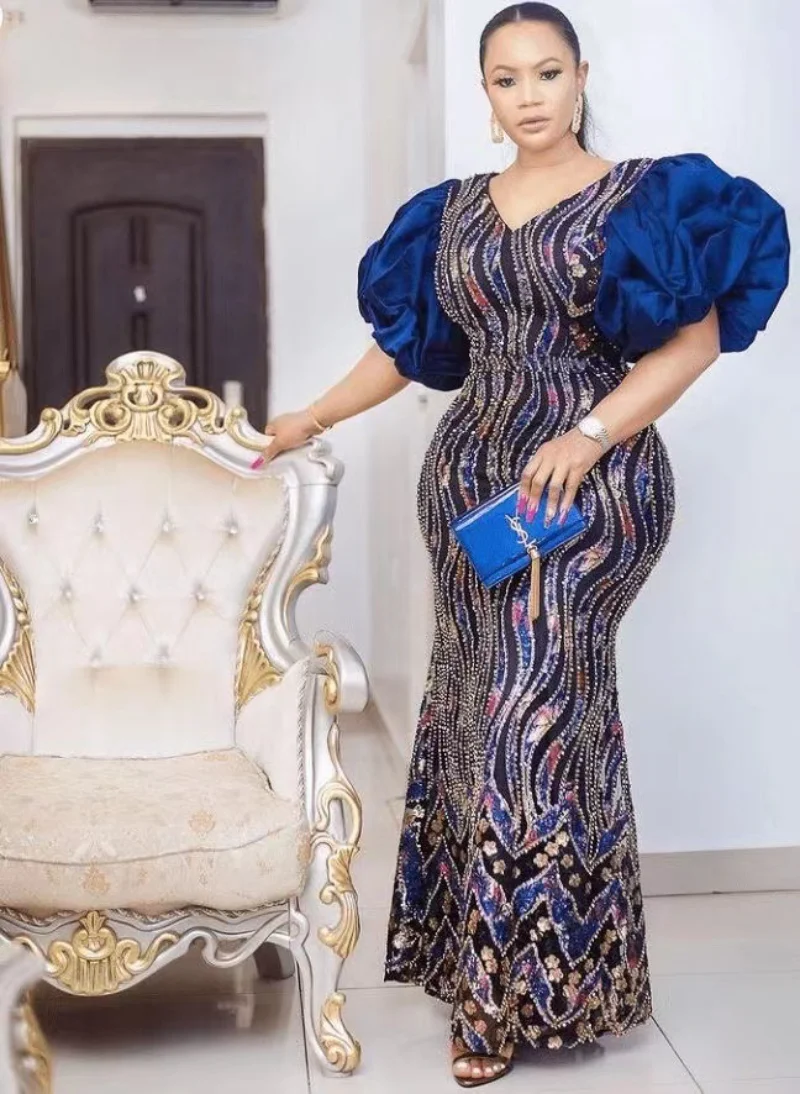 Plus Size Dresses African Women Dashiki Outfits Luxury Sequin Evening Mermaid Gown Elegant Ladies Mermaid Dress Kaftan Robes
Plus Size Dresses African Women Dashiki Outfits Luxury Sequin Evening Mermaid Gown Elegant Ladies Mermaid Dress Kaftan Robes