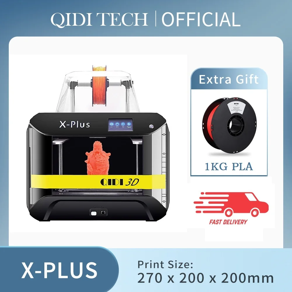 

QIDI TECH X Plus Double Z-axis Industrial Grade WiFi connect High Precision face sheild Large Print Size 270*200*200 3D Printer