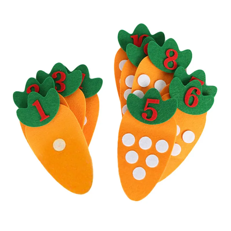 

Обучающая игрушка Монтессори 1-10, нетканый Детский пазл, креативная игрушка ручной работы «сделай сам», спичка моркови для детского сада, Цифровое обучение