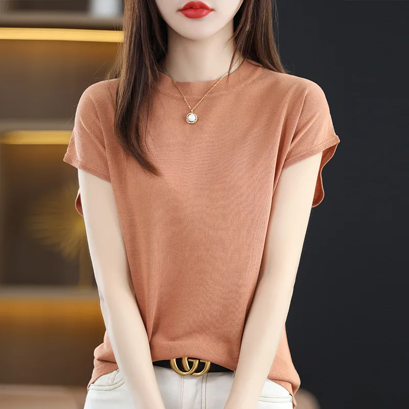 Caofeimao Fashion Solid Color Knitted Loose Korean T-Shirt Women's Clothing 2023 Spring New Casual Pullovers All-match Tee Shirt
Caofeimao Fashion Solid Color Knitted Loose Korean T-Shirt Women's Clothing 2023 Spring New Casual Pullovers All-match Tee Shirt