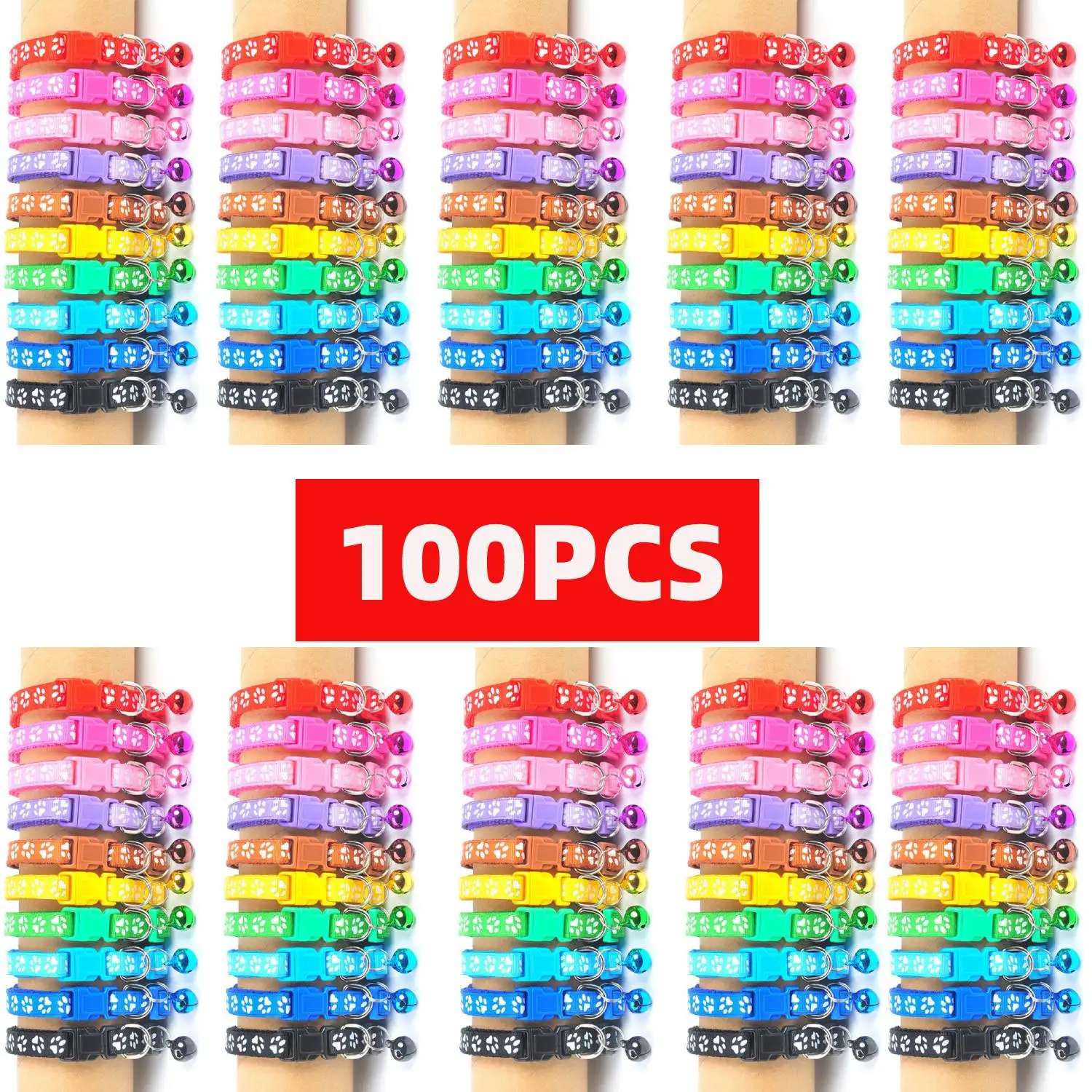 100Pcs Wholesale Footprint Personalized Pet Cats Collar With Bell Adjustable Necklace Cat Puppy kitten Collar Dropshipping
100Pcs Wholesale Footprint Personalized Pet Cats Collar With Bell Adjustable Necklace Cat Puppy kitten Collar Dropshipping