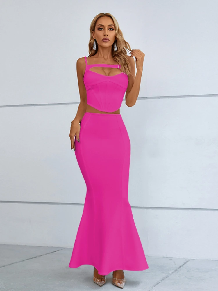 BEVENCCEL Sexy Spaghetti Strap 2 Pieces Bodycon Long Dress Rayon Bandage Fashion Elegant Evening Celebrity Party Maxi Dresses
BEVENCCEL Sexy Spaghetti Strap 2 Pieces Bodycon Long Dress Rayon Bandage Fashion Elegant Evening Celebrity Party Maxi Dresses