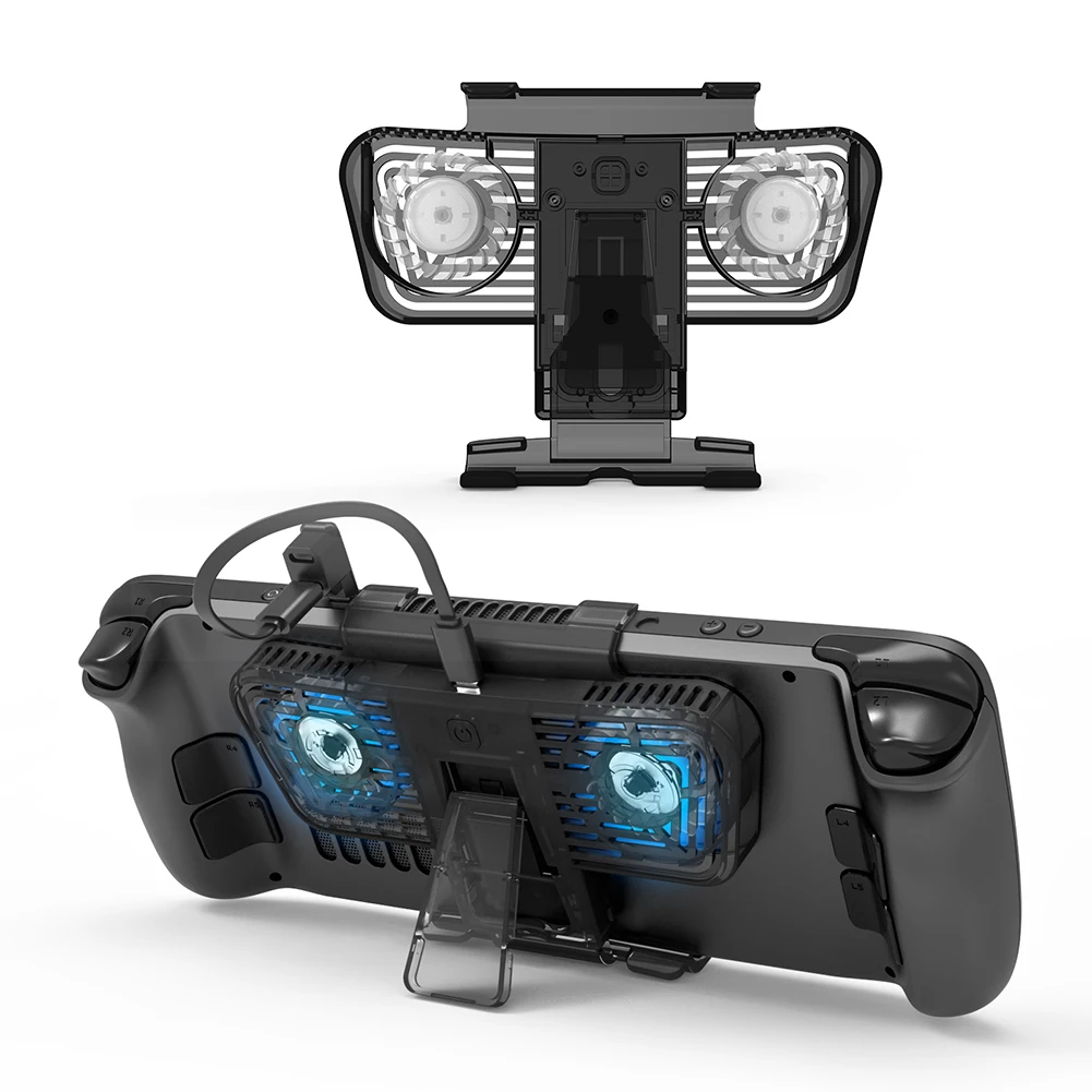 Вентилятор охлаждения с кронштейном, регулируемая подставка с тремя скоростями, двойной порт C, адаптер для паровой колоды/переключателя/OLED 
Вентилятор охлаждения с кронштейном, регулируемая подставка с тремя скоростями, двойной порт C, адаптер для паровой колоды/переключателя/OLED