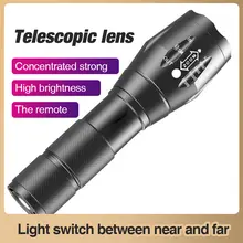 A100 Outdoor Led Oplaadbare Zoom Mini Power Torch Zaklamp T6