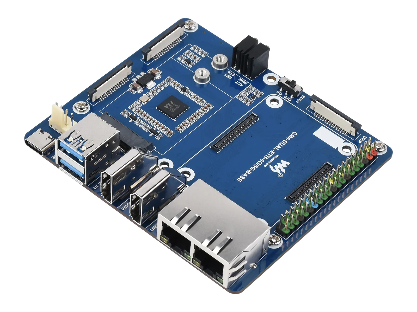 Новая Базовая плата с двумя гигабитными Ethernet стандартами/4G, разработанная для компьютера Raspberry Pi 4
Новая Базовая плата с двумя гигабитными Ethernet стандартами/4G, разработанная для компьютера Raspberry Pi 4