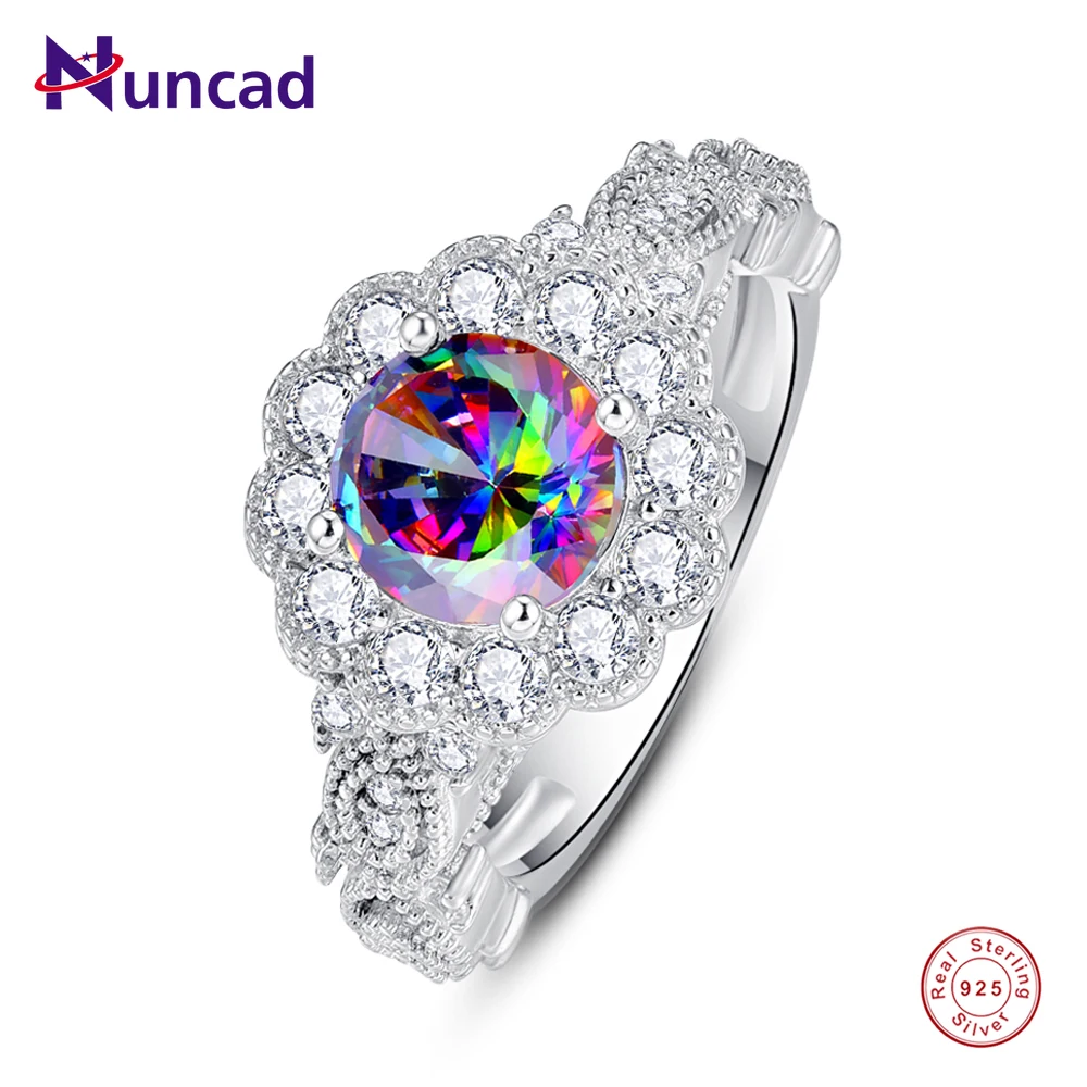 NUNCAD 925 Sterling Silver Ring Jewelry 8*8mm Main Stone Colorful rainbow topaz Ring Genuine For Wedding Party Micro Pave Finger
NUNCAD 925 Sterling Silver Ring Jewelry 8*8mm Main Stone Colorful rainbow topaz Ring Genuine For Wedding Party Micro Pave Finger