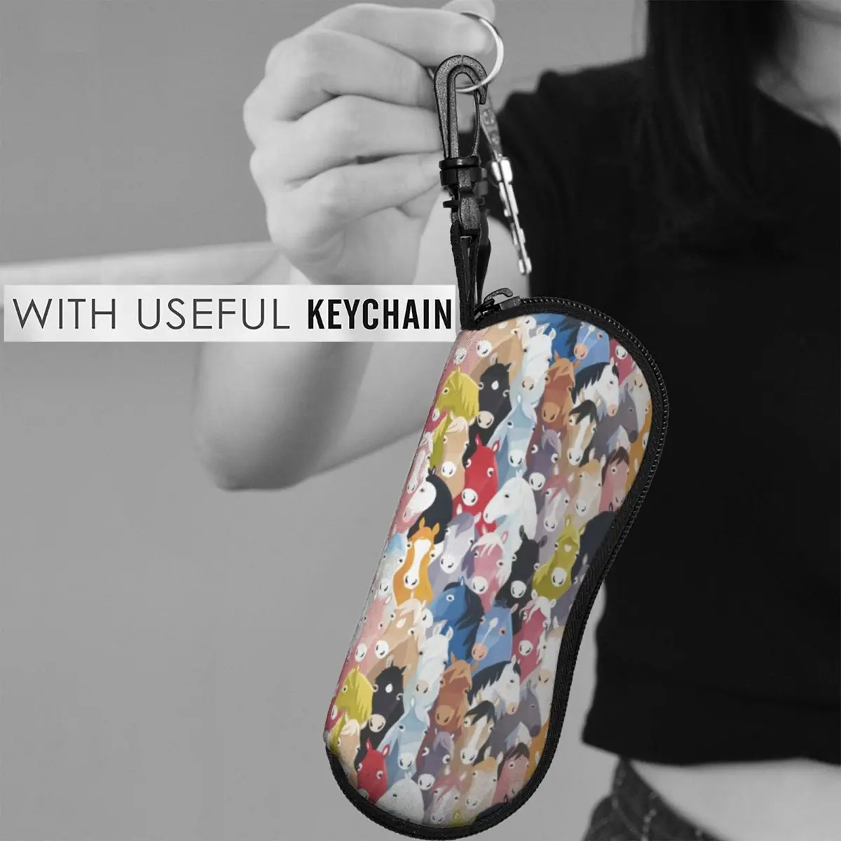 Fun Horse Vertical Glasses Case Neigh Neigh Cute Horses Classic Daily Sunglasses Pouch Male Female Key Chain Eyewear Storage
Fun Horse Vertical Glasses Case Neigh Neigh Cute Horses Classic Daily Sunglasses Pouch Male Female Key Chain Eyewear Storage