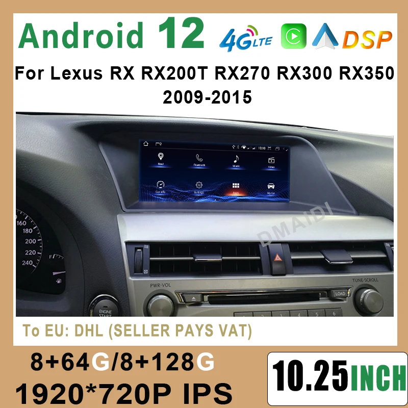 Автомагнитола 10,25 дюймов Android 12 мультимедийный видеоплеер CarPlay GPS Navi для Lexus RX RX270 RX350 RX450H 2009-2015 Авторадио
Автомагнитола 10,25 дюймов Android 12 мультимедийный видеоплеер CarPlay GPS Navi для Lexus RX RX270 RX350 RX450H 2009-2015 Авторадио