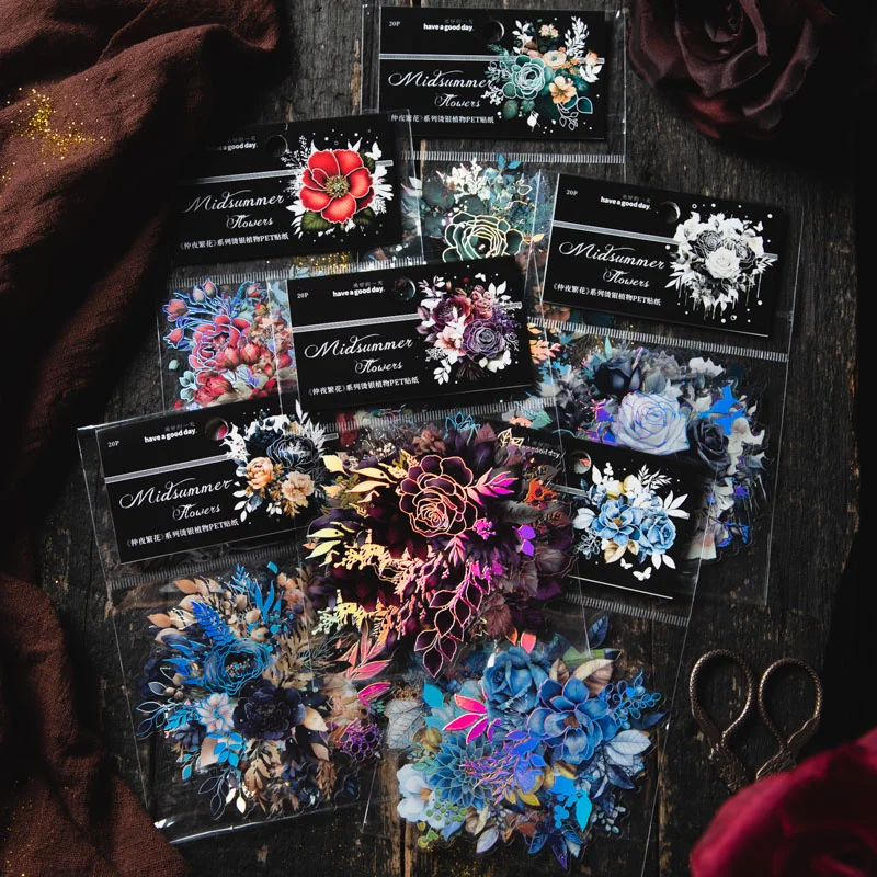 20Pieces PET Sticker Midnight Flower package Hot Laser Silver Flower Handbook DIY Decoration Scrapbook Cut 152*90mm
20Pieces PET Sticker Midnight Flower package Hot Laser Silver Flower Handbook DIY Decoration Scrapbook Cut 152*90mm
