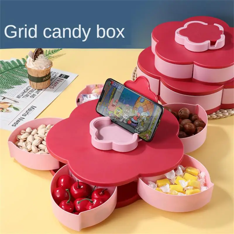 Petal Rotating Candy Plate Modern Living Room Household Split Double Layer Plastic Fruit Plate Snack Dried Fruit Storage Box 
Petal Rotating Candy Plate Modern Living Room Household Split Double Layer Plastic Fruit Plate Snack Dried Fruit Storage Box