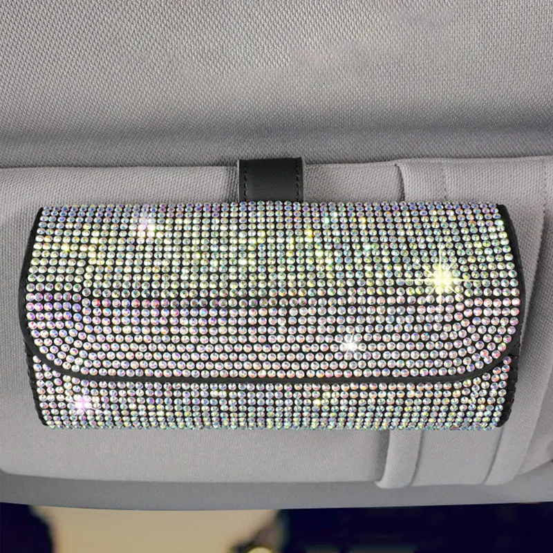 Car Sunglasses Bling Bling Bag Auto Sun Visor Storage Box Rhinestone Sunshade Plate Glasses Organizer Universal for Women Girls
Car Sunglasses Bling Bling Bag Auto Sun Visor Storage Box Rhinestone Sunshade Plate Glasses Organizer Universal for Women Girls