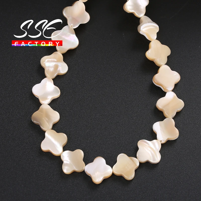 

Natural Shell Beads Natural Mother Of Pearl Shell Clover Loose Spacer Beads For Diy Bracelets Necklaces Jewelry Accessories 15"