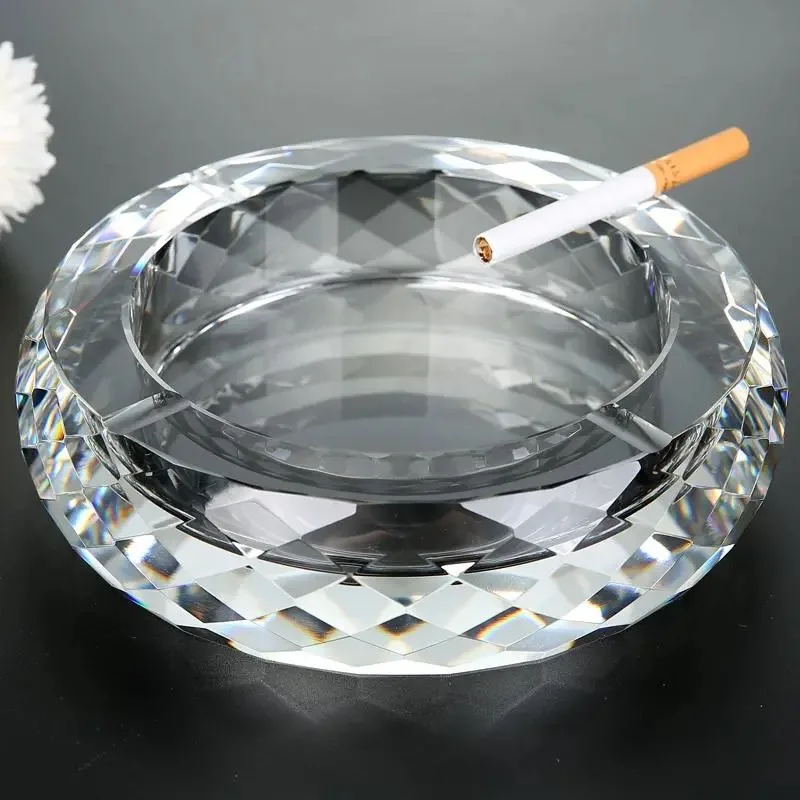 European Style Creative Tea Table Ashtray Crystal Glass Round Ash Tray Cigarette Storage Box Bar Home Smoking Accessories
European Style Creative Tea Table Ashtray Crystal Glass Round Ash Tray Cigarette Storage Box Bar Home Smoking Accessories