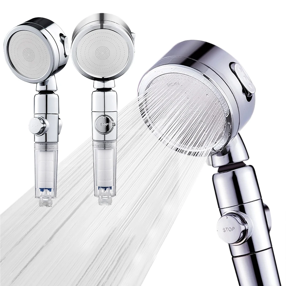 

360 Rotated Rainfall Shower Head High Pressure Water Saving Sprayer Bathroom Handheld Pressurized Massage Showerhead with Filter