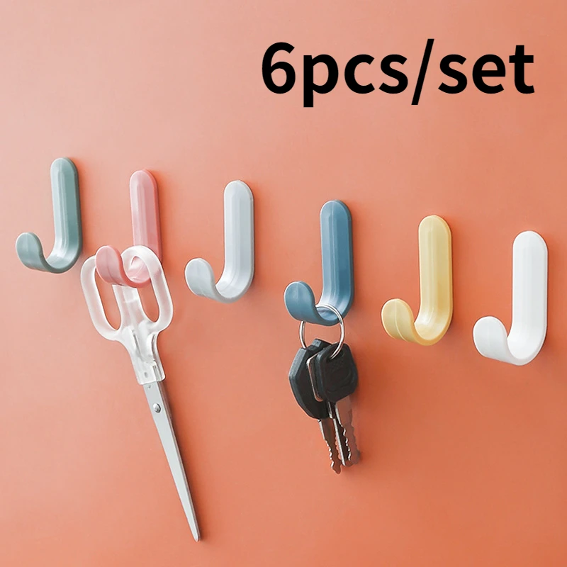 6pcs/set For Color Hallway Kitchen Wall Plastic Hook Strong J-shaped Hooks Bedroom Adhesive Hangers Self Door Candy Bathroom 
6pcs/set For Color Hallway Kitchen Wall Plastic Hook Strong J-shaped Hooks Bedroom Adhesive Hangers Self Door Candy Bathroom