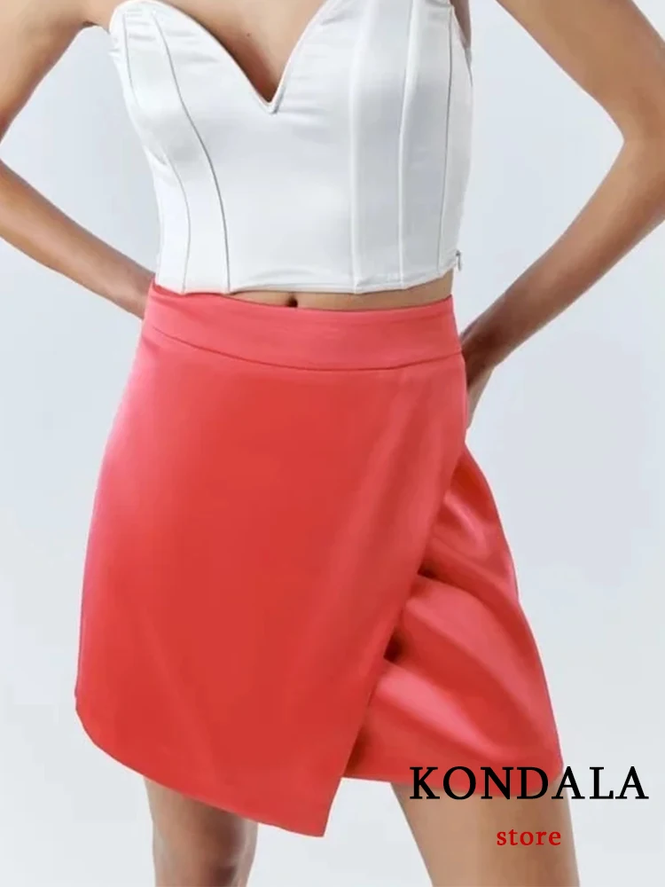 Винтажная однотонная атласная мини-юбка KONDALA с росером, асимметричная модная летняя юбка с высокой талией 2022, элегантные женские юбки
Винтажная однотонная атласная мини-юбка KONDALA с росером, асимметричная модная летняя юбка с высокой талией 2022, элегантные женские юбки